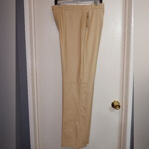 NINE WEST NWT TAN LEATHER PANTS SZ 16